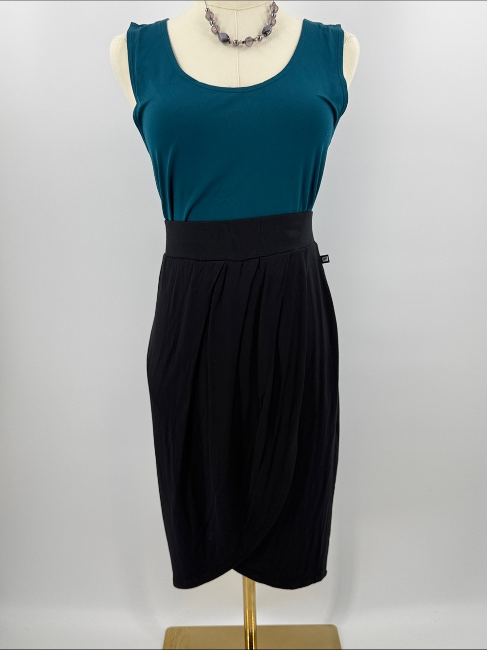 Fabletics Black Draped Pencil Skirt